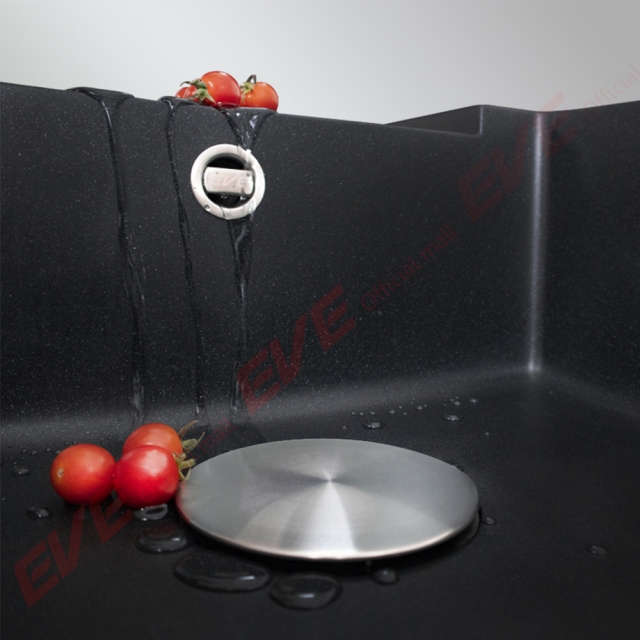 ซิงค์ล้างจาน 1 หลุม หินแกรนิต มีที่พัก eve รุ่น PRIME 860/500 สีดำ