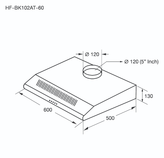 เครื่องดูดควันแบบมาตรฐาน HF-BK102AT-60