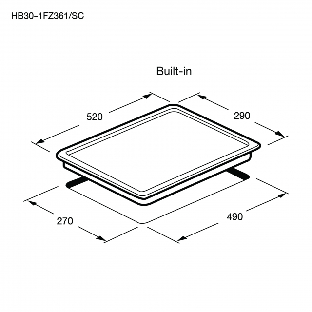 เตาแม่เหล็กไฟฟ้า 2 หัว แบบฝัง (เตา induction)HB30-1FZ361/SC