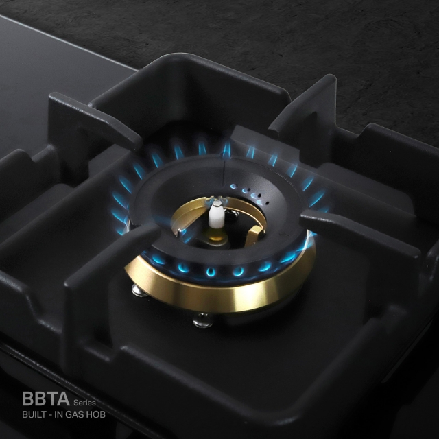 เตาแก๊สแบบฝัง 3 หัว ฐานกระจกนิรภัย รุ่น HB78-3BBTA/BG
