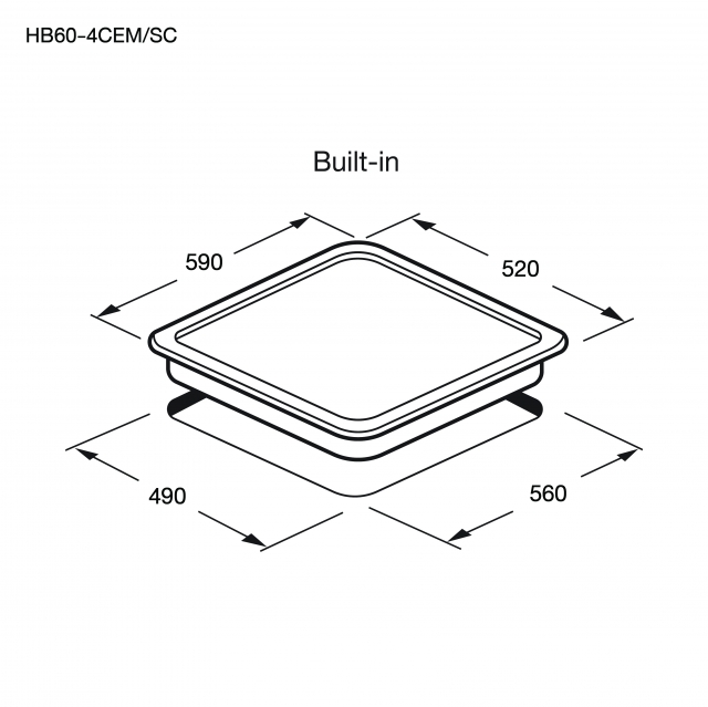 เตาเซรามิค เตาไฟฟ้าเซรามิค 4 หัว แบบฝัง HB60-4CEM/SC